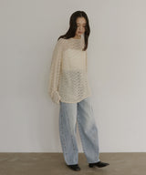 メッシュプルオーバーニット