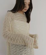 メッシュプルオーバーニット