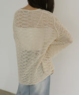 メッシュプルオーバーニット