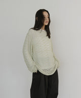 メッシュプルオーバーニット