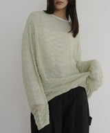 メッシュプルオーバーニット