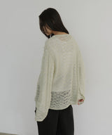 メッシュプルオーバーニット