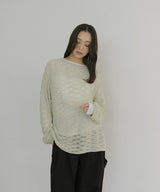 メッシュプルオーバーニット