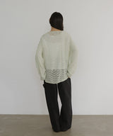 メッシュプルオーバーニット