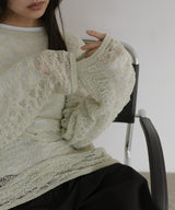 メッシュプルオーバーニット