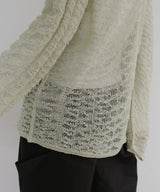 メッシュプルオーバーニット