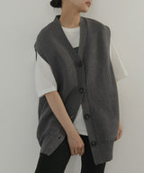 【4月中旬予約商品】オーバーサイズニットジレ