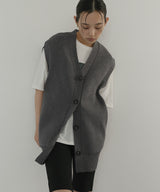 【4月中旬予約商品】オーバーサイズニットジレ