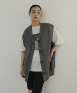 【4月中旬予約商品】オーバーサイズニットジレ