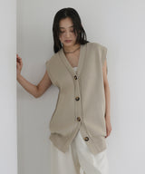 【4月中旬予約商品】オーバーサイズニットジレ