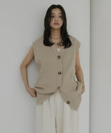 【4月中旬予約商品】オーバーサイズニットジレ