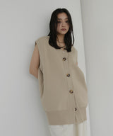 【4月中旬予約商品】オーバーサイズニットジレ