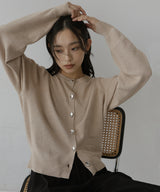 ニュアンスボタンカーディガン