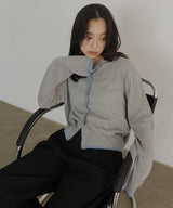 【3月上旬予約商品】リネンライク配色カーディガン