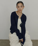 【3月上旬予約商品】リネンライク配色カーディガン