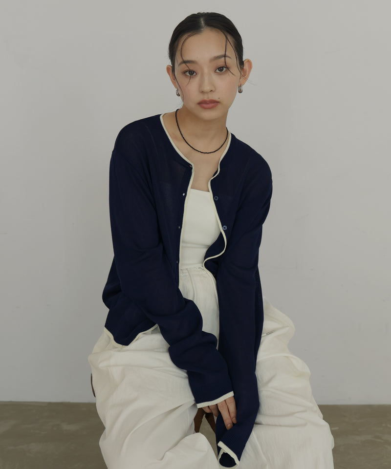 リネンライク配色カーディガン – hellam