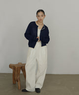 【3月上旬予約商品】リネンライク配色カーディガン