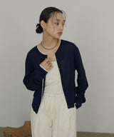 【3月上旬予約商品】リネンライク配色カーディガン