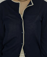 【3月上旬予約商品】リネンライク配色カーディガン