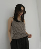 キャミ付き透かし編みニットトップス