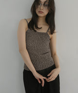 キャミ付き透かし編みニットトップス
