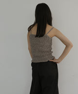 キャミ付き透かし編みニットトップス