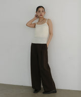 キャミ付き透かし編みニットトップス