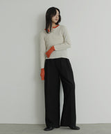 ラメシアーヘンリー配色ニット