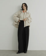 ラメシアーヘンリー配色ニット