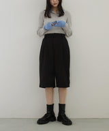 ラメシアーヘンリー配色ニット