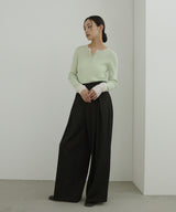 ラメシアーヘンリー配色ニット