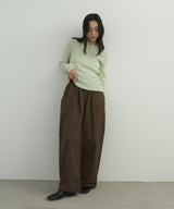 ラメシアーヘンリー配色ニット