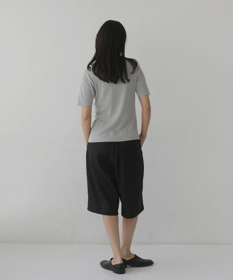 フロントギャザーニット半袖トップス – hellam