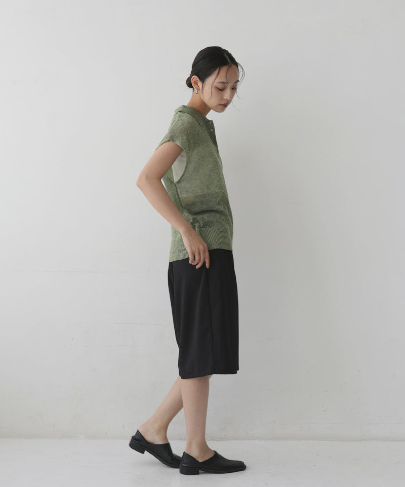 透かし編みノースリポロニット – hellam