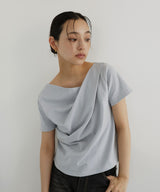 ドレープデザイン半袖Tシャツ