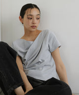ドレープデザイン半袖Tシャツ