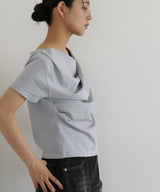 ドレープデザイン半袖Tシャツ