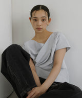 ドレープデザイン半袖Tシャツ