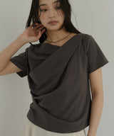 ドレープデザイン半袖Tシャツ