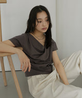 ドレープデザイン半袖Tシャツ