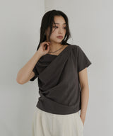 ドレープデザイン半袖Tシャツ