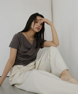 ドレープデザイン半袖Tシャツ