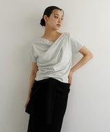 ドレープデザイン半袖Tシャツ