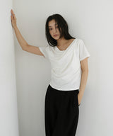 ドレープデザイン半袖Tシャツ