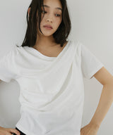 ドレープデザイン半袖Tシャツ