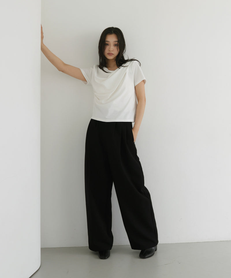 ドレープデザイン半袖Tシャツ – hellam