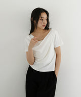 ドレープデザイン半袖Tシャツ