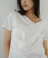 ドレープデザイン半袖Tシャツ