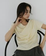 ドレープデザイン半袖Tシャツ