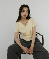 ドレープデザイン半袖Tシャツ